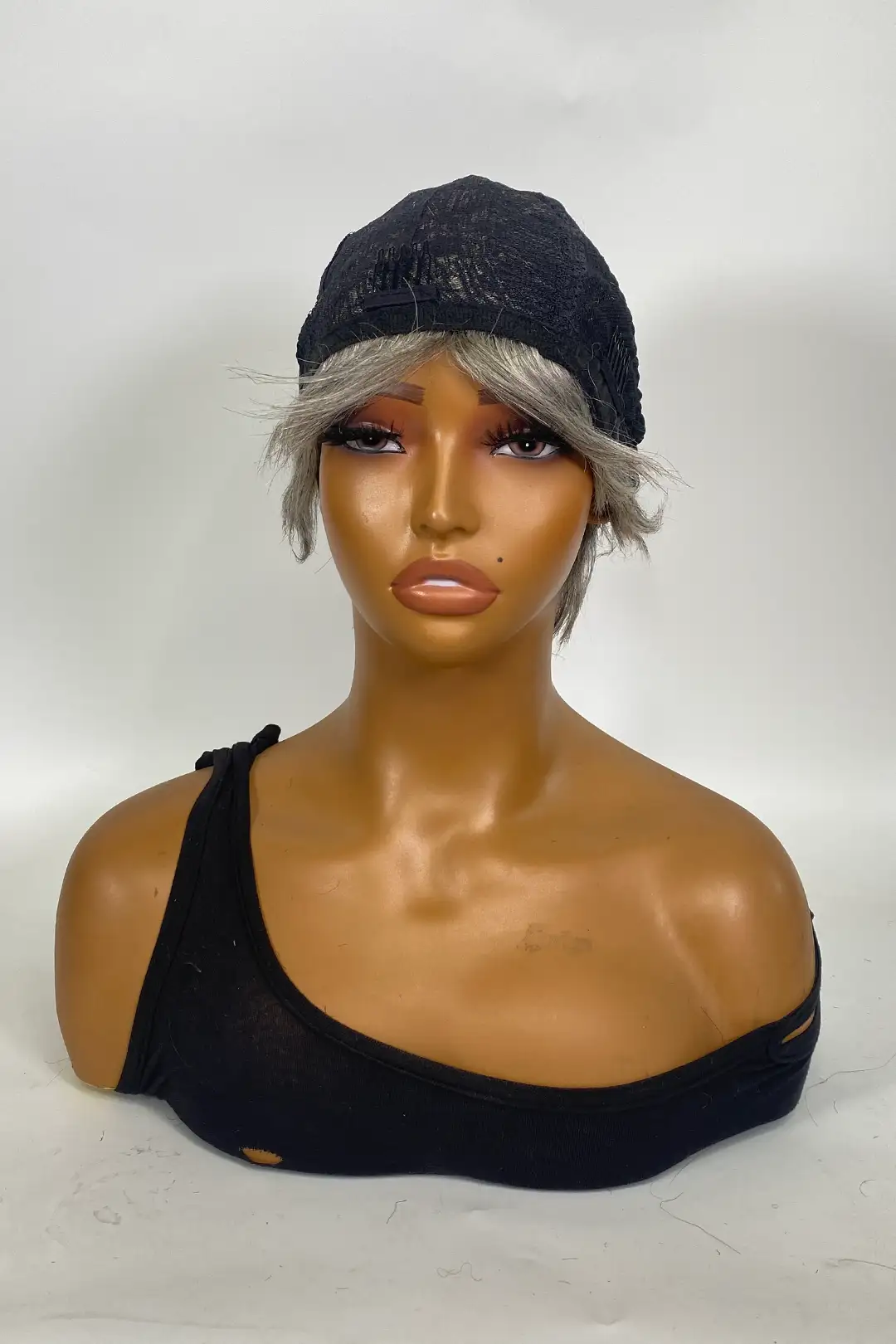 Non-Lace Wig Grey and Silver Straight Bob Human Hair - Image 5
