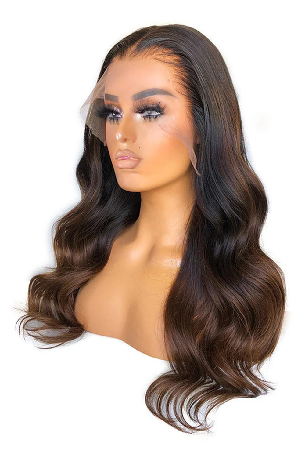 13x6 HD Lace Wig Ombre Dark Brown-HD07 - Image 6