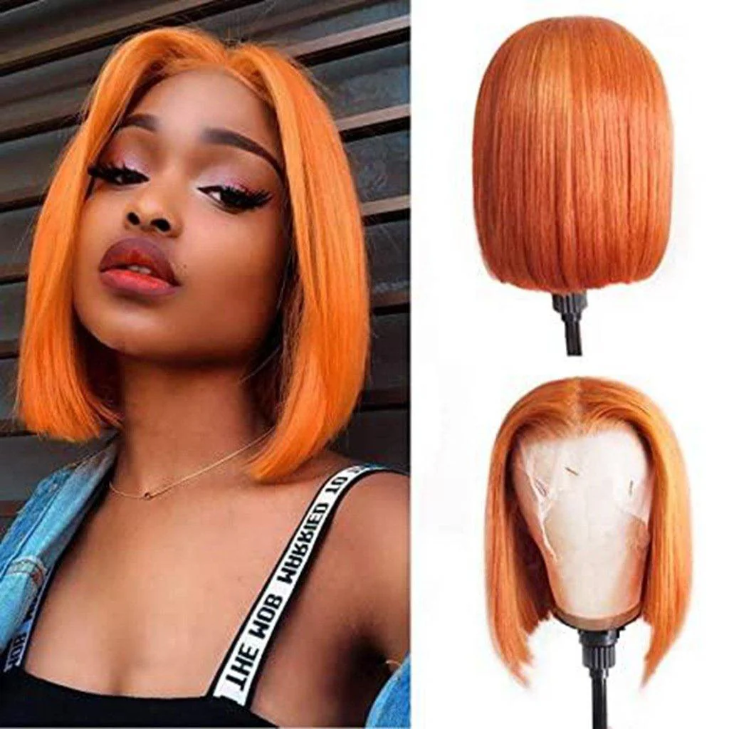 13x4 Full Lace Frontal Wigs Colorful Cute Blunt Cut Bob for Dark Skin - Image 5