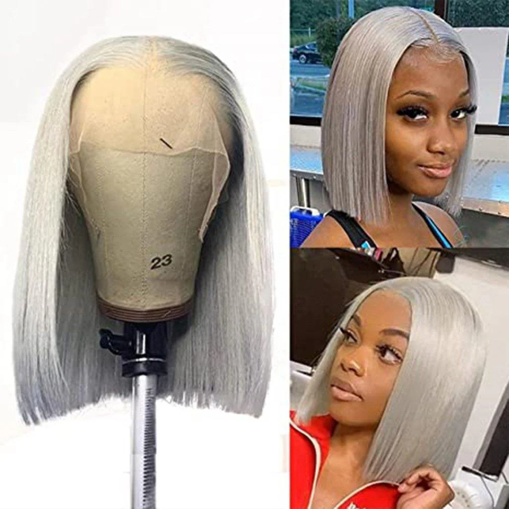 13x4 Full Lace Frontal Wigs Colorful Cute Blunt Cut Bob for Dark Skin - Image 6