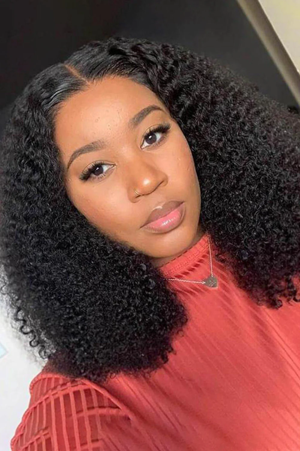 13x4 Full Lace Frontal Kinky Curly Afro Wigs Black Human Hair - Image 3