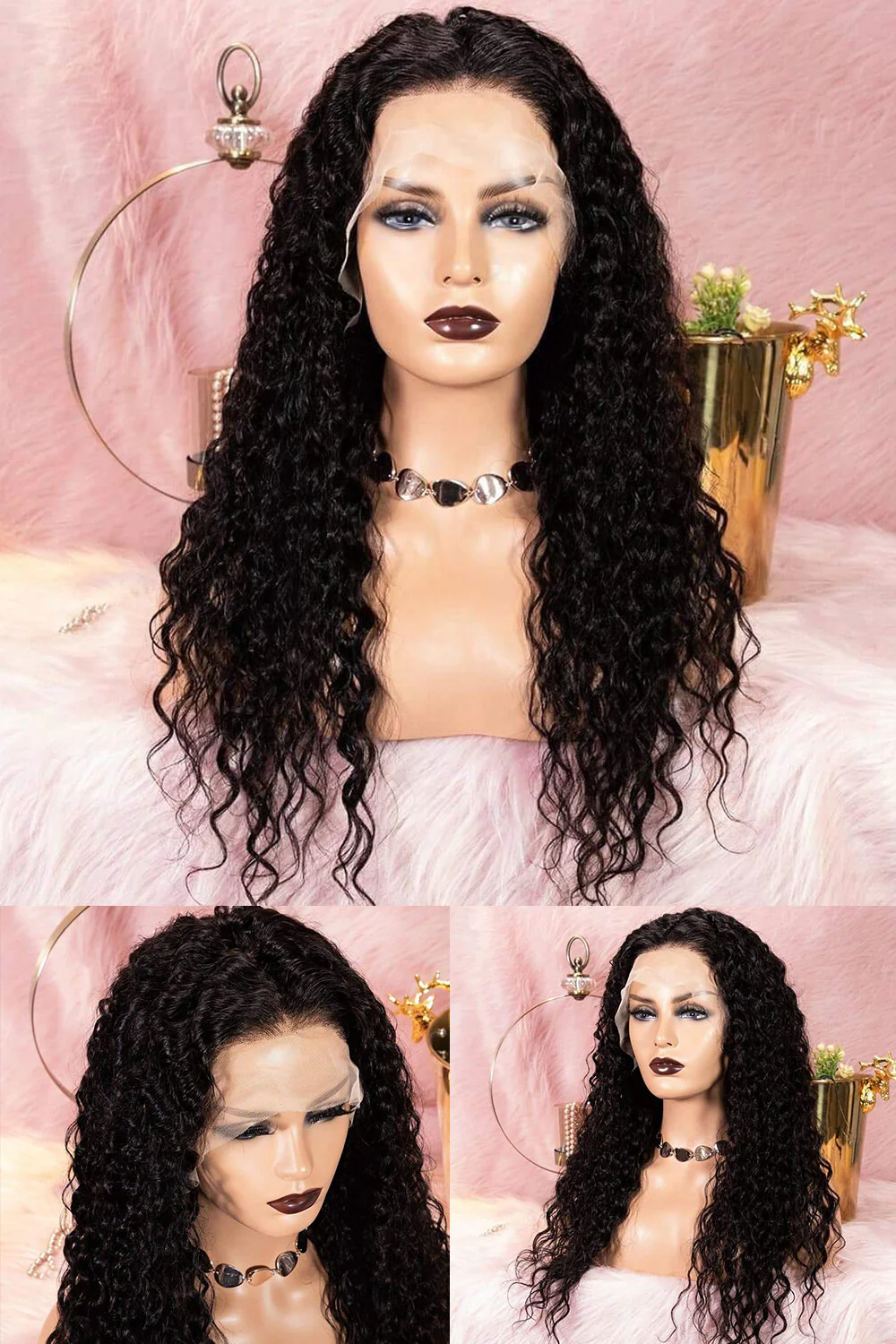 13x4 Full Lace Frontal Wigs Long Deep Wave Perfect Hairline - Image 3