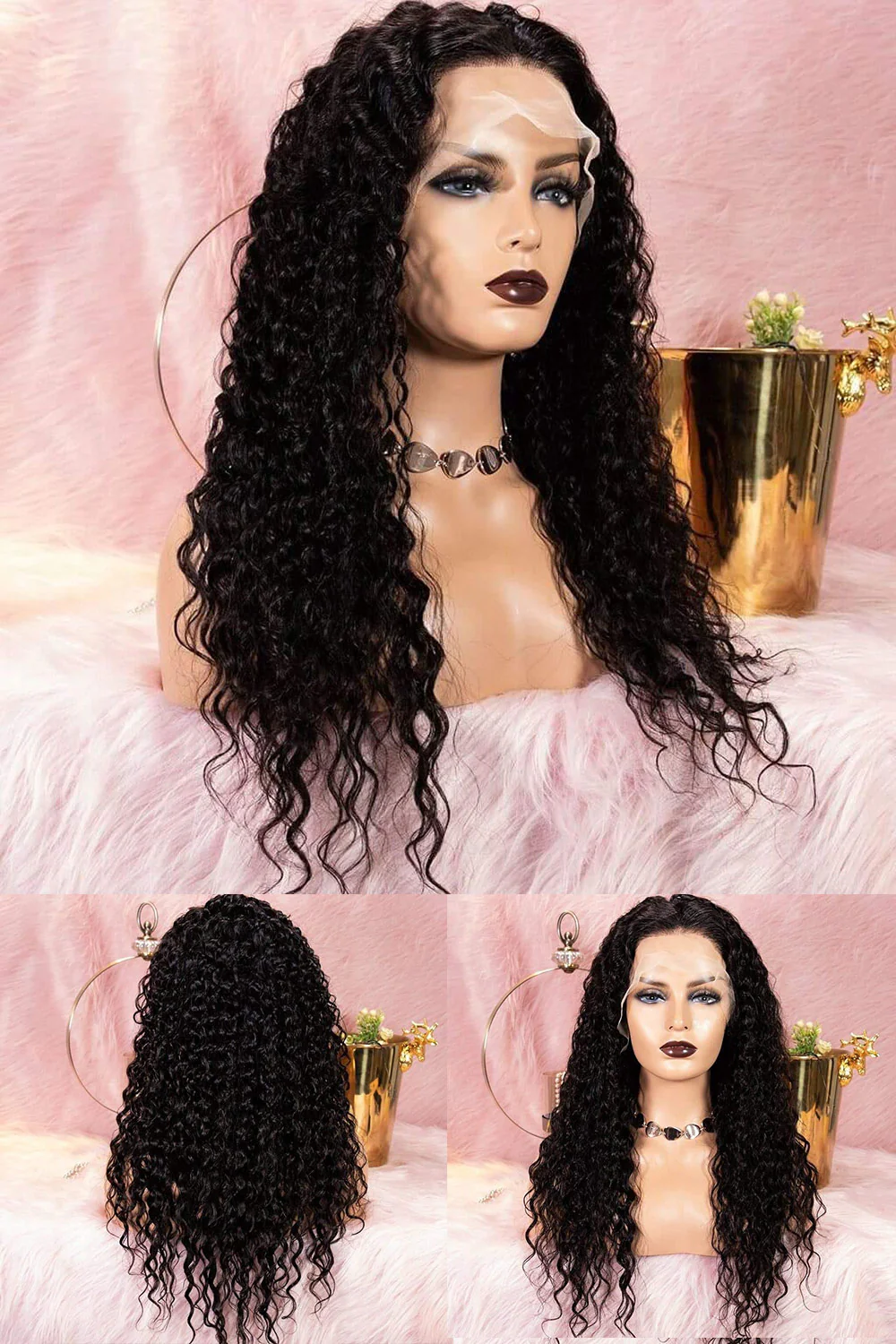 13x4 Full Lace Frontal Wigs Long Deep Wave Perfect Hairline - Image 4