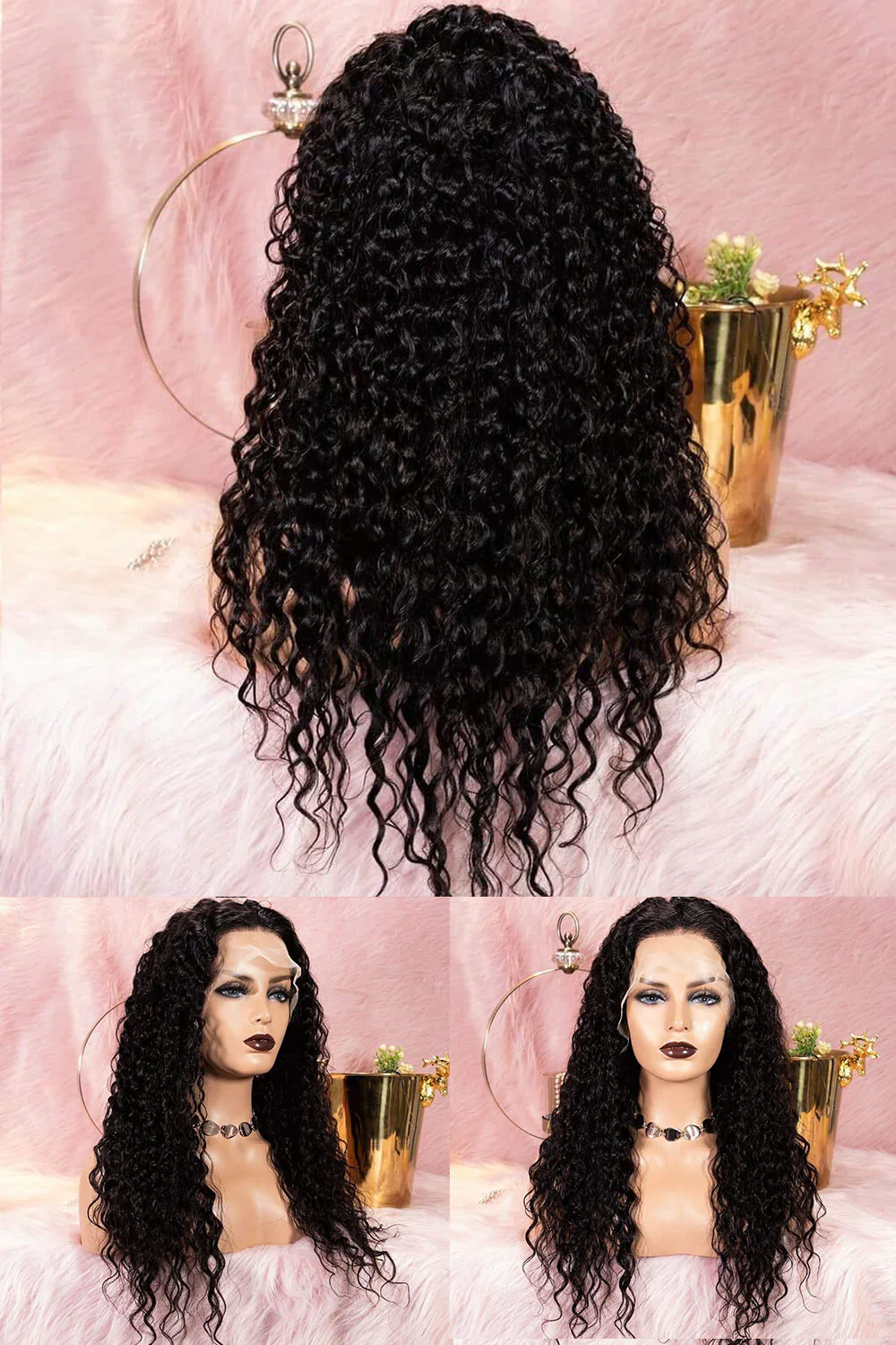 13x4 Full Lace Frontal Wigs Long Deep Wave Perfect Hairline - Image 5