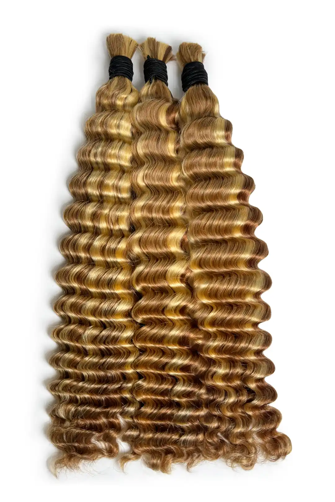 #27/30/613 Piano Color Deep Wave Bulk Hair for Braiding BU56 - Image 3