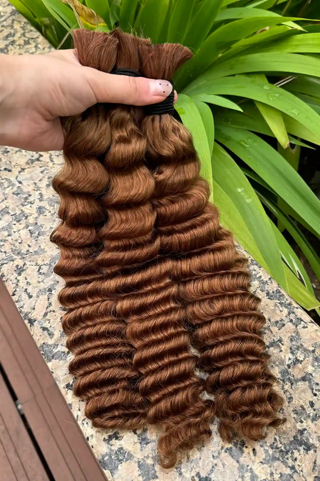 30# Auburn Brown Bulk Hair For Braiding Deep Wave BU07 - Image 8
