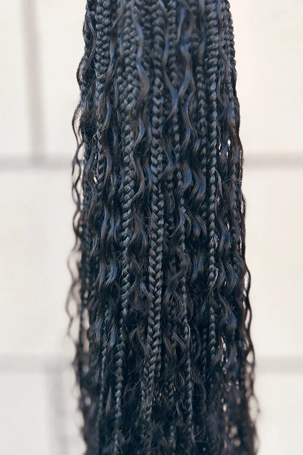 Boho Crochet Box Braids with Human Hair Curls Pre-Looped Deep Wave 20 Strands BB01 - Image 7
