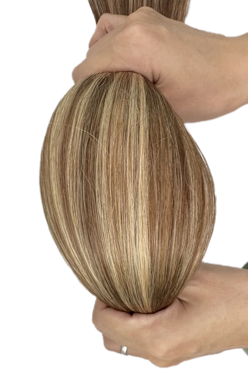 Clip-in Extensions Lace Edge Double Weft Brown With Blonde Highlights - Image 5