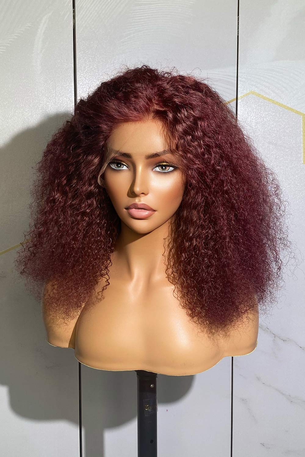 Designer Wigs-13*6 Lace Front 99J 16 Inch Kinky Curly - Image 4