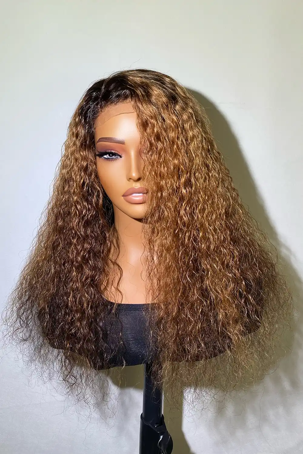 Designer Wigs-Gorgeous Mix Color Chestnut Brown Deep Wave 5x5 HD Lace Wig