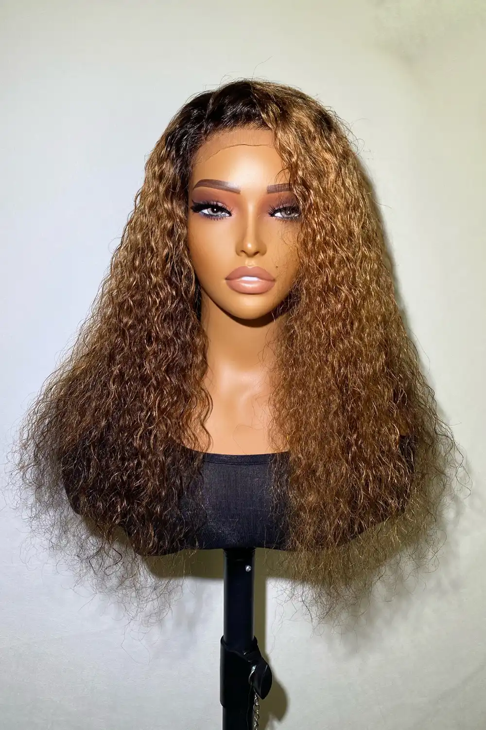 Designer Wigs-Gorgeous Mix Color Chestnut Brown Deep Wave 5x5 HD Lace Wig - Image 2