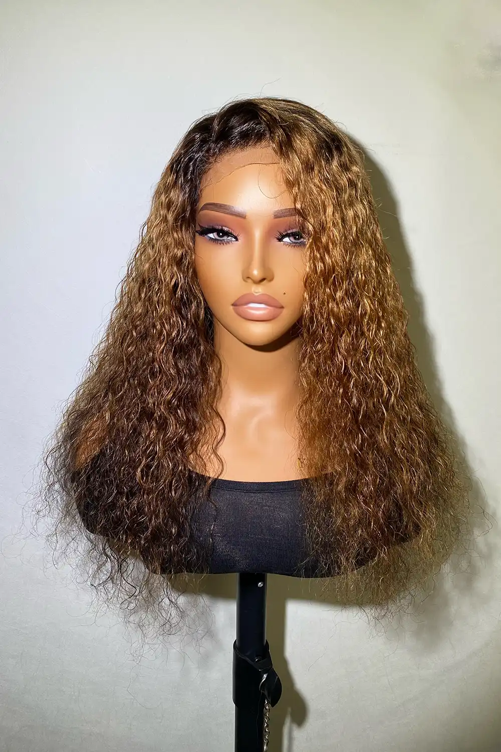 Designer Wigs-Gorgeous Mix Color Chestnut Brown Deep Wave 5x5 HD Lace Wig - Image 3