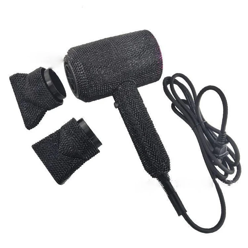 Diamond Hair Dryer Glittering Crystal Blow Dryer Rhinestone Hair Tools - Image 12