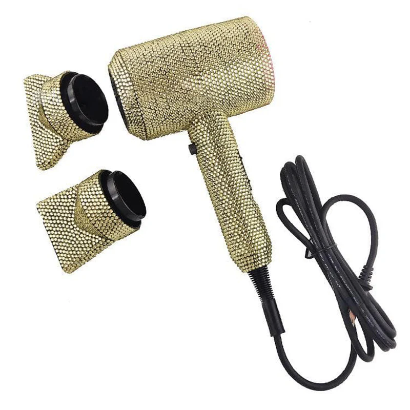 Diamond Hair Dryer Glittering Crystal Blow Dryer Rhinestone Hair Tools - Image 13
