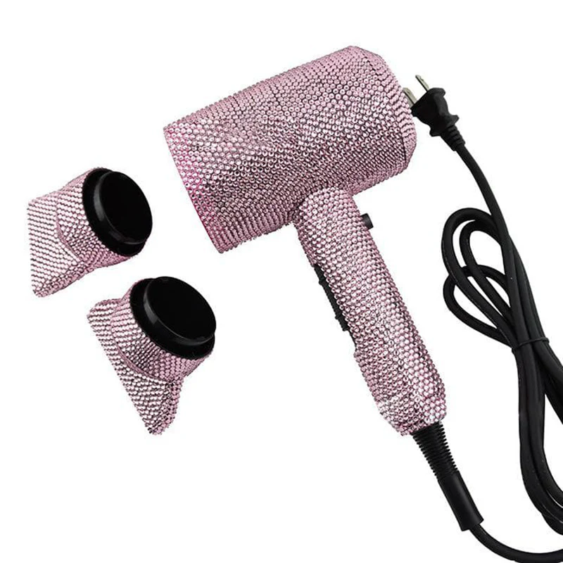 Diamond Hair Dryer Glittering Crystal Blow Dryer Rhinestone Hair Tools - Image 14