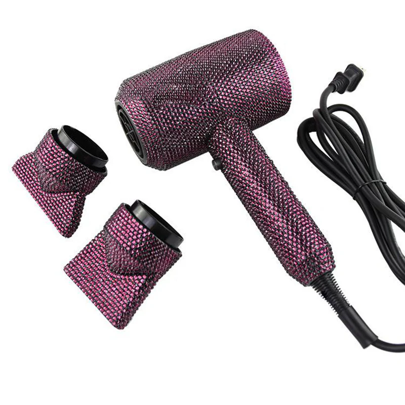 Diamond Hair Dryer Glittering Crystal Blow Dryer Rhinestone Hair Tools - Image 15