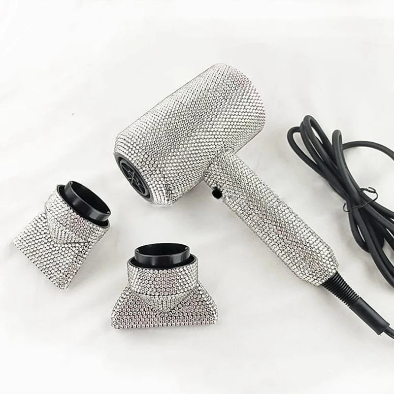 Diamond Hair Dryer Glittering Crystal Blow Dryer Rhinestone Hair Tools - Image 16