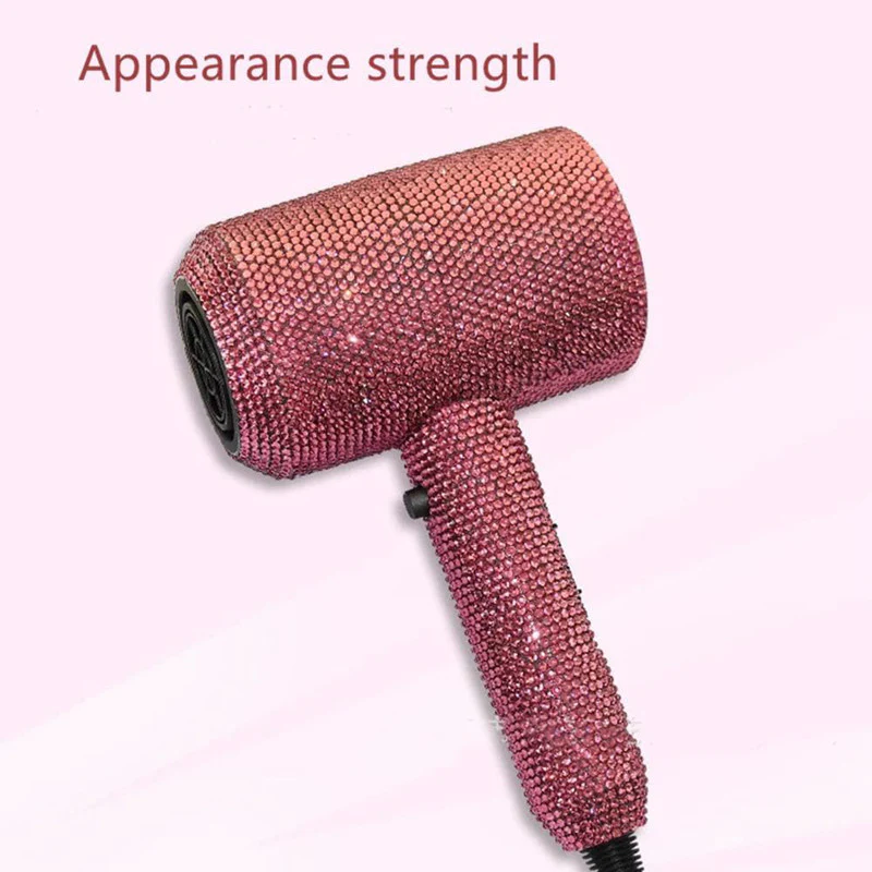 Diamond Hair Dryer Glittering Crystal Blow Dryer Rhinestone Hair Tools - Image 3