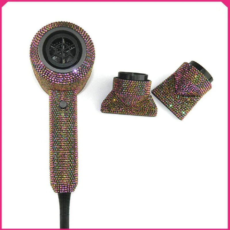 Diamond Hair Dryer Glittering Crystal Blow Dryer Rhinestone Hair Tools - Image 7