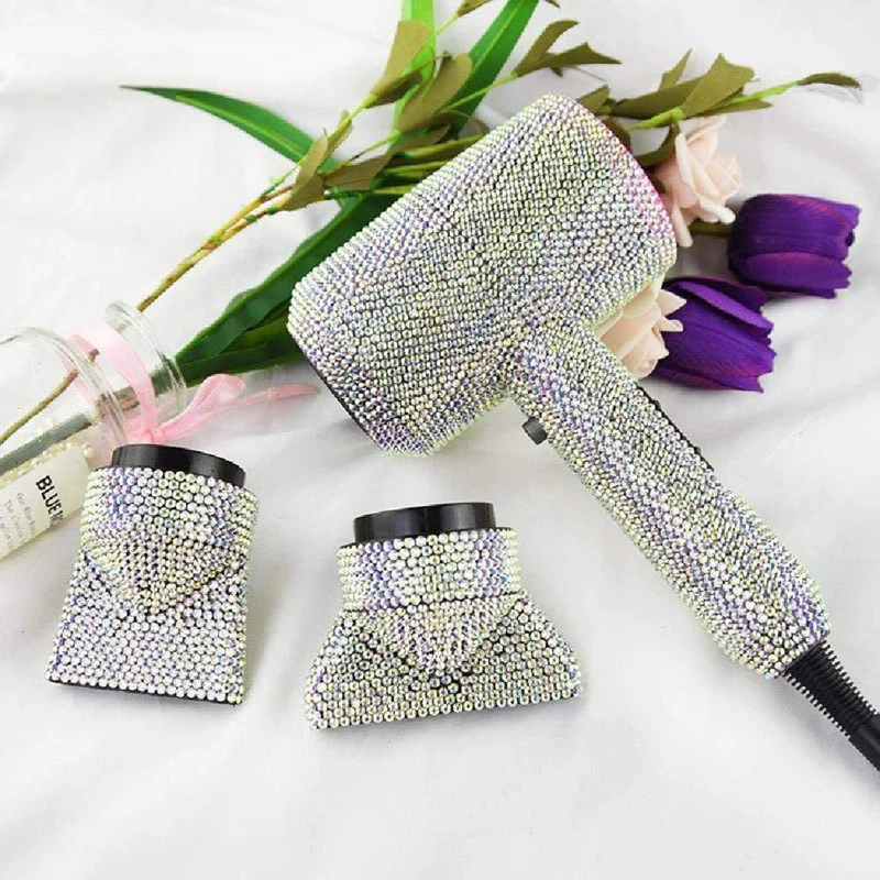 Diamond Hair Dryer Glittering Crystal Blow Dryer Rhinestone Hair Tools - Image 9