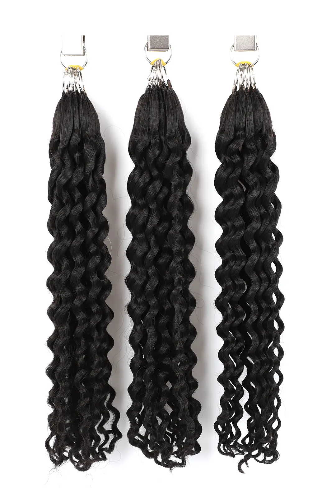 Handmade Feather Line Hair Extensions Burmese Curly Single-Strand with Loop - Image 6