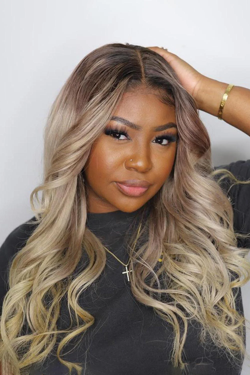 13x6 Glueless Hd Lace Flaxen Blonde Ombre Wig Body Wave-HD64 - Image 7