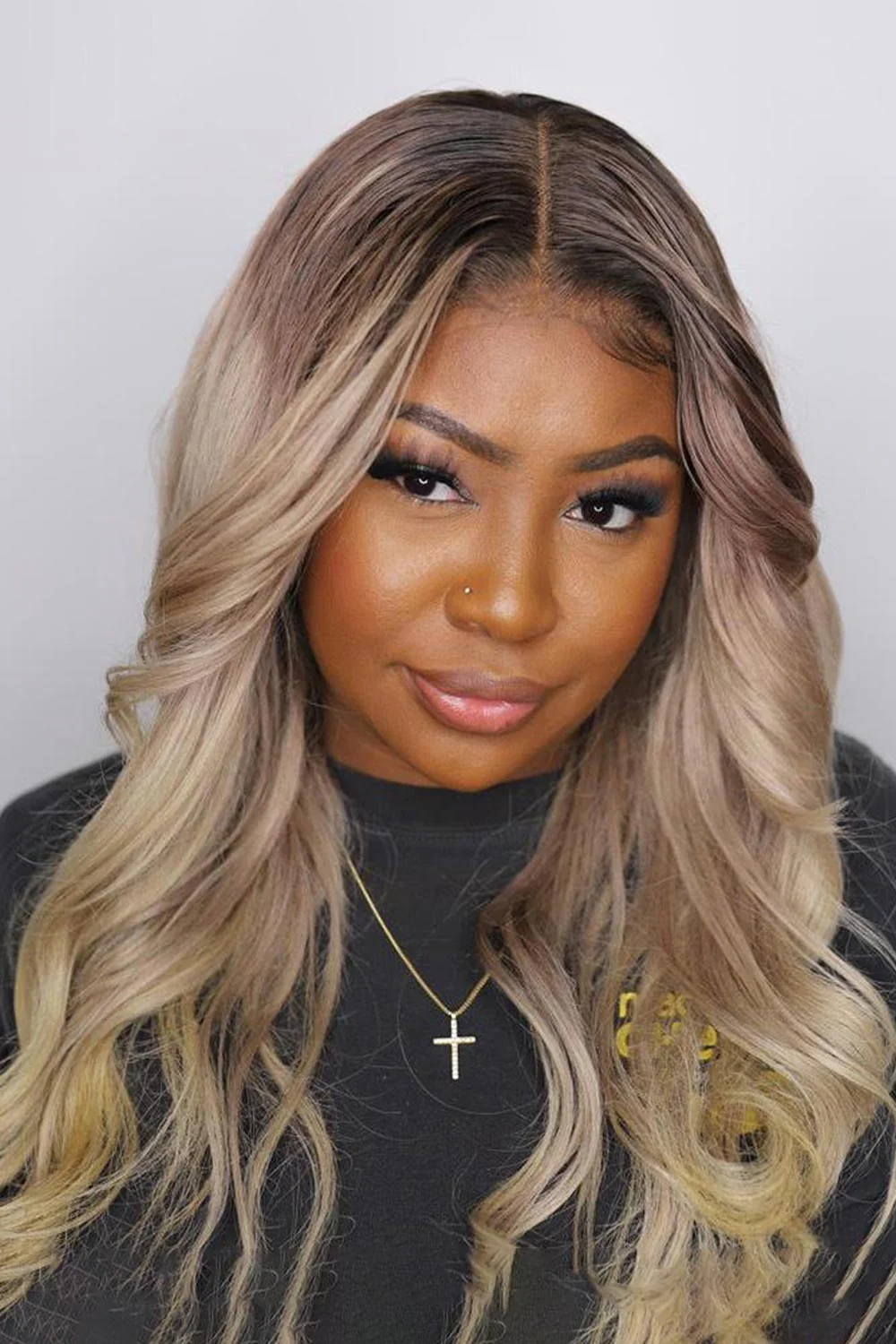 13x6 Glueless Hd Lace Flaxen Blonde Ombre Wig Body Wave-HD64 - Image 8