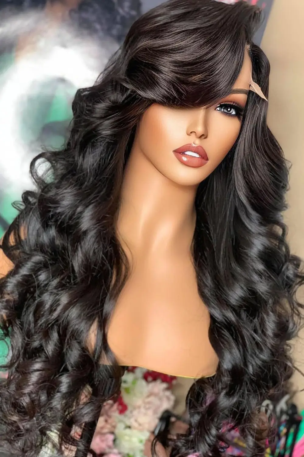 28-40 Inch HD Lace Body Wave Wig With Bangs-LW07 - Image 3