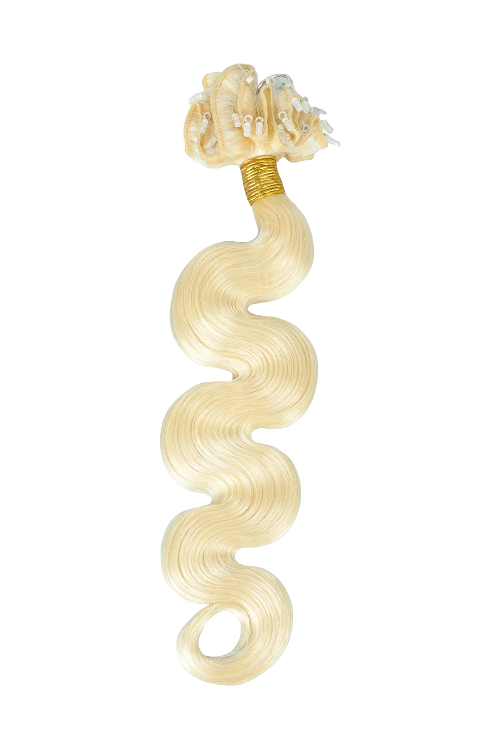 Micro Loop Weft Hair Extensions 613 Blonde Body Wave Virgin Hair
