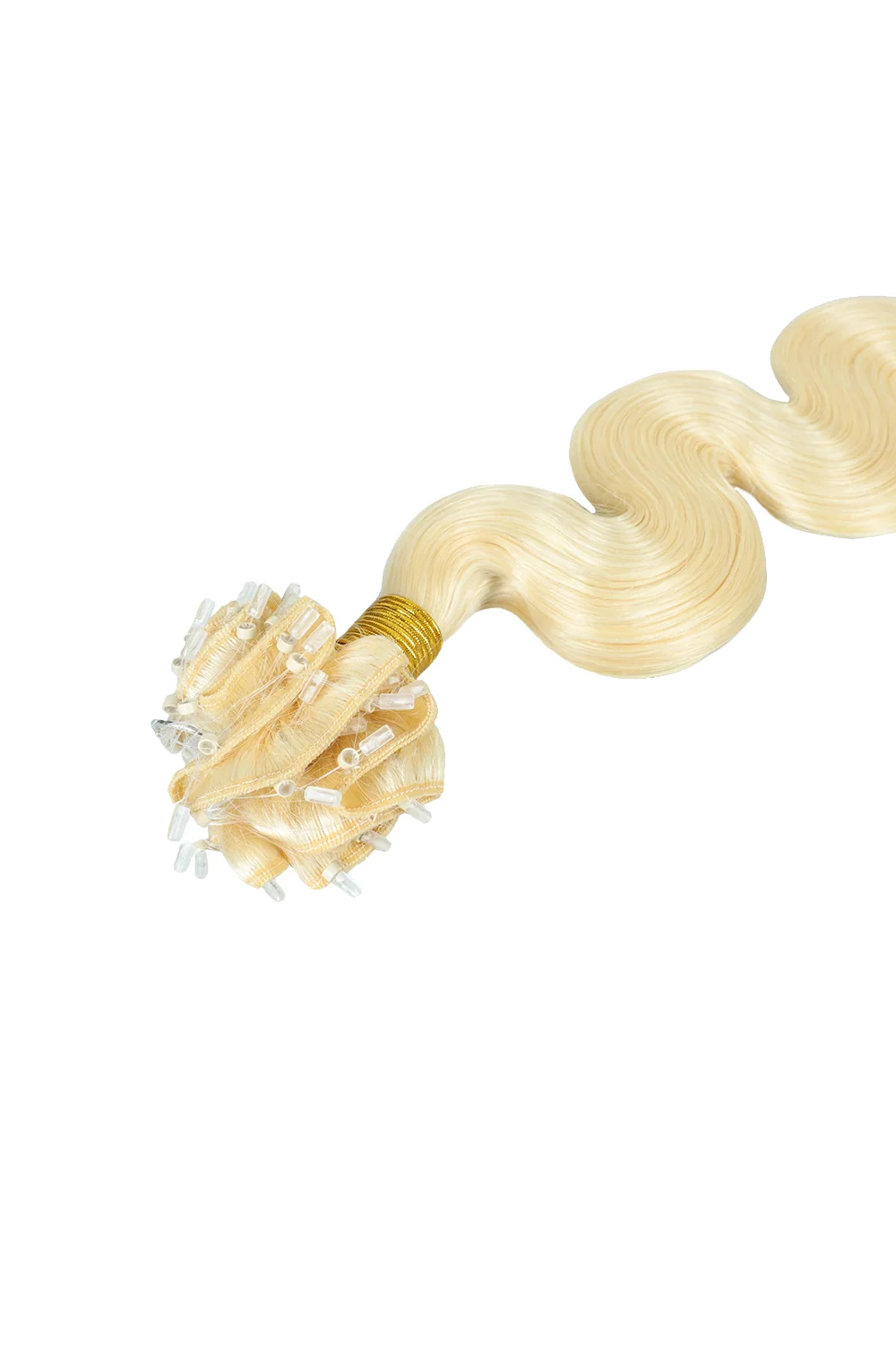Micro Loop Weft Hair Extensions 613 Blonde Body Wave Virgin Hair - Image 2