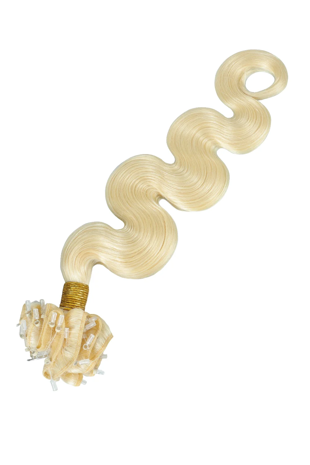 Micro Loop Weft Hair Extensions 613 Blonde Body Wave Virgin Hair - Image 3