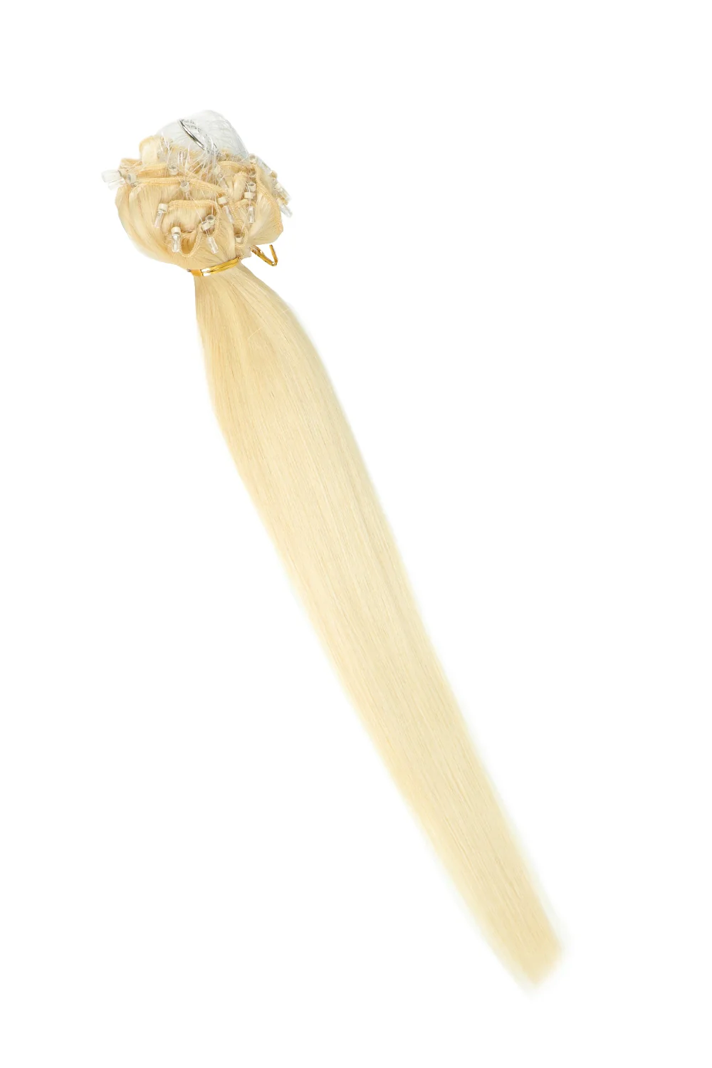 Micro Loop Weft Hair Extensions 613 Blonde Straight Virgin Hair
