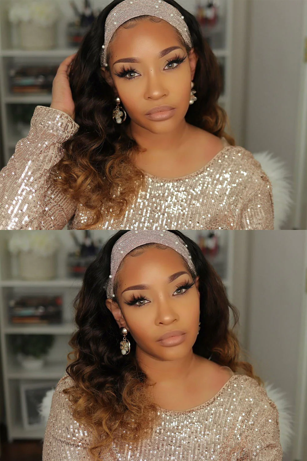 Ombre Body Wave Fashion Headband Wig Human Hair HBW16 - Image 3