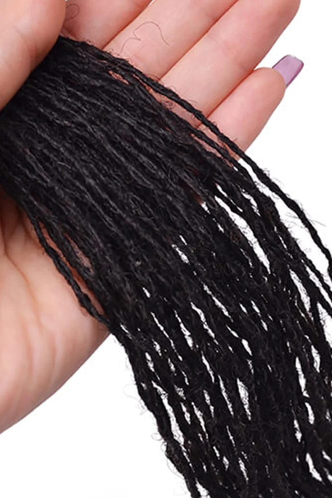 Sisterlocks Extensions 0.1 cm Natural Black Afro Curly Human Hair - Image 3