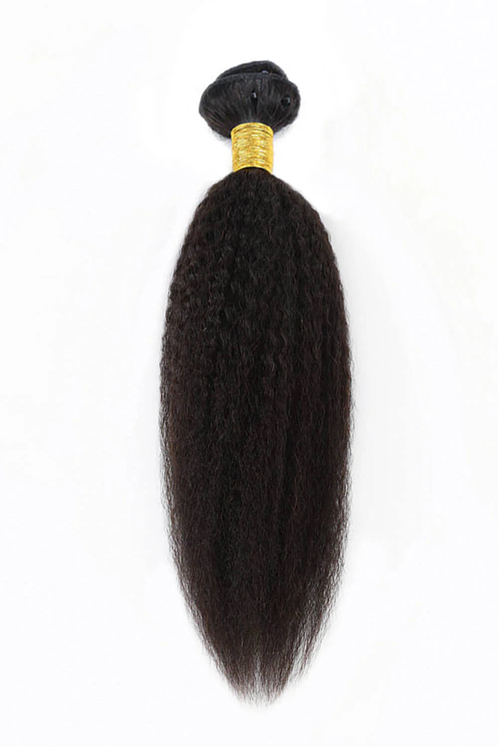 Weft Hair Extensions with Microbeads Kinky Straight Black Virgin Hair