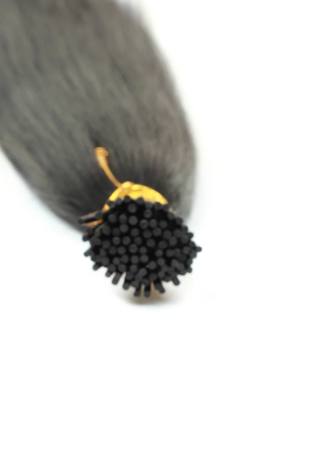 Yaki I Tip Human Hair Extensions Natural Black Remy Hair - Image 2