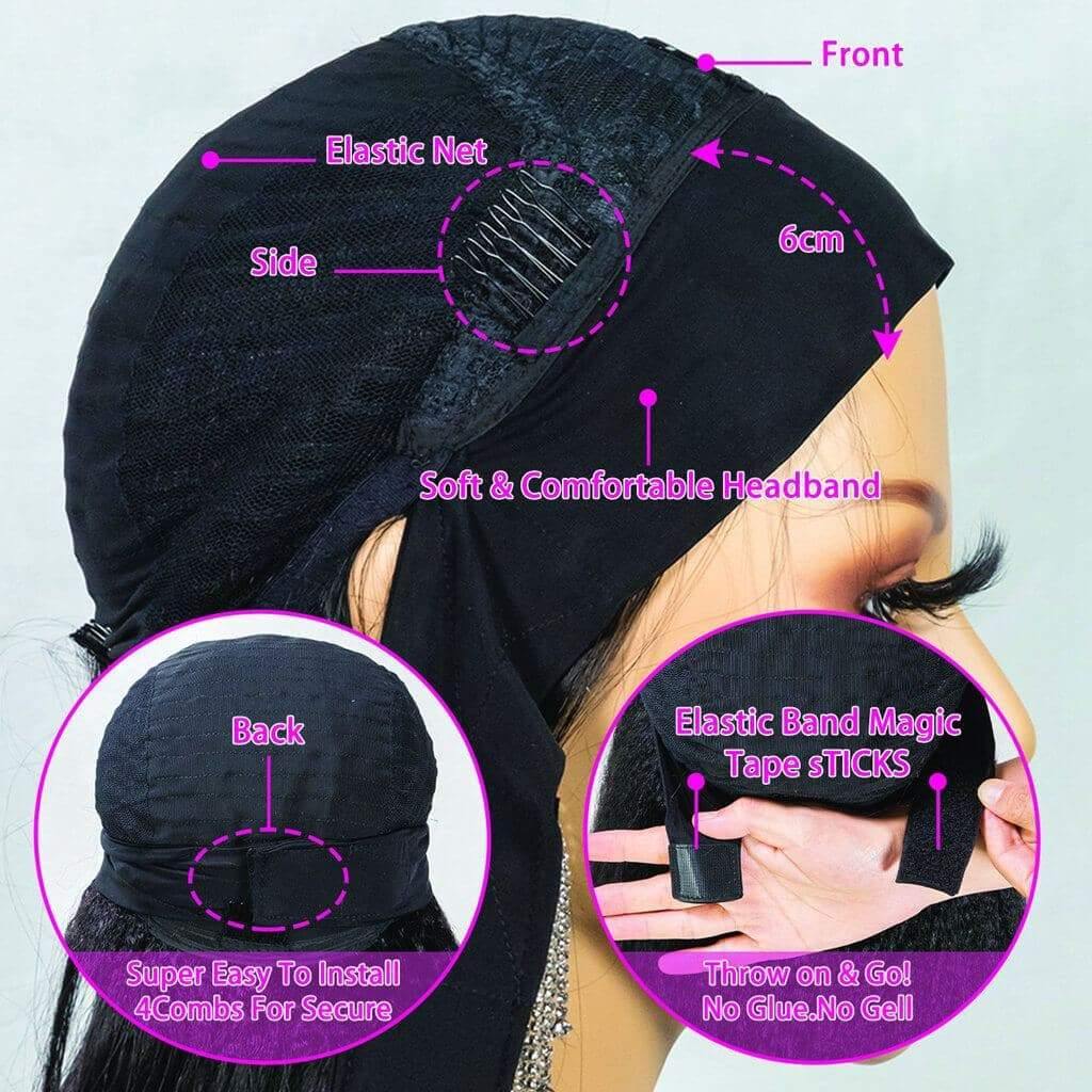 Body Wave Ombre Platinum Blond Headband Wig - Image 4