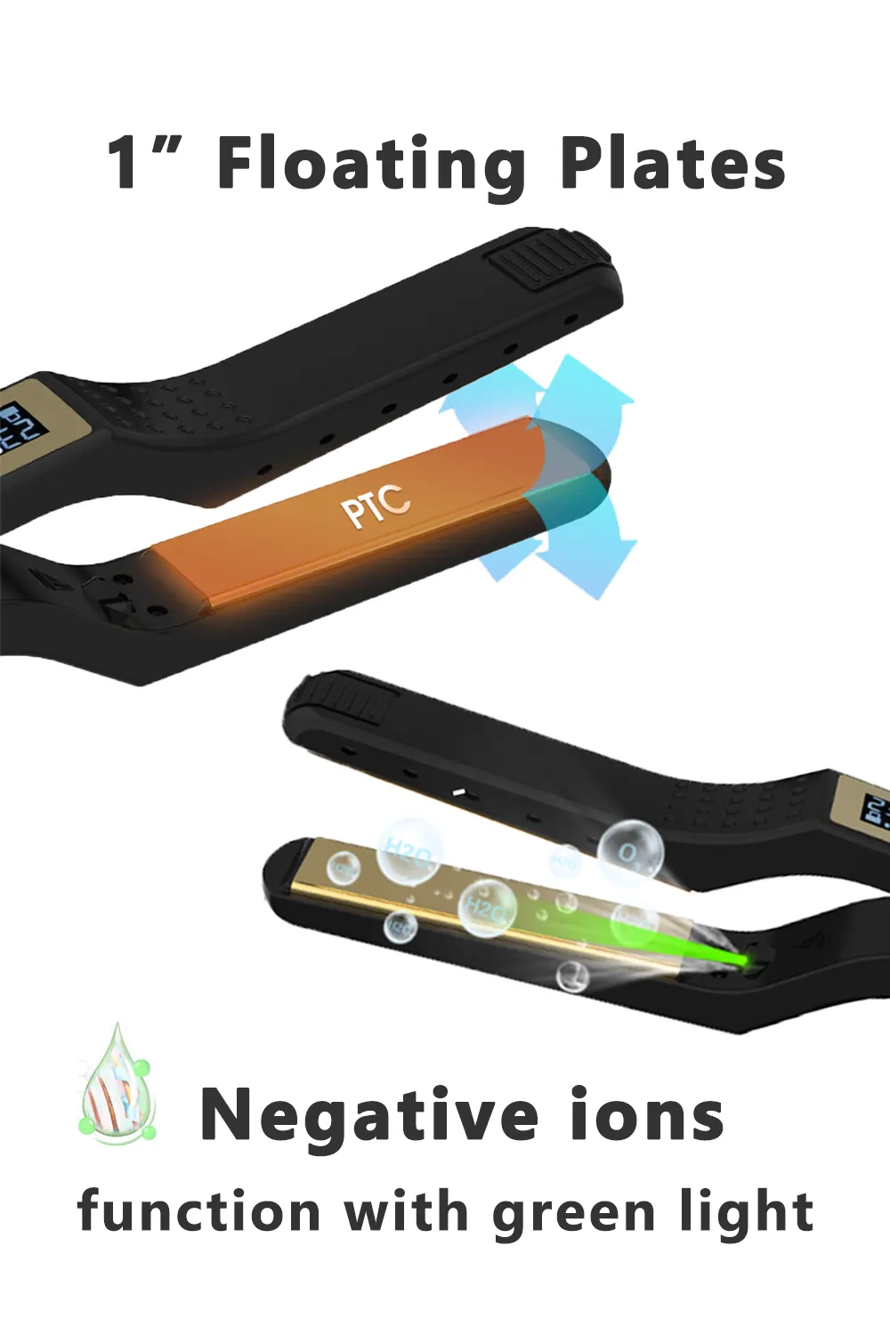 Hot Tools Flat Iron Straightener Negative Ions Z Shape Ergonomics - Image 3