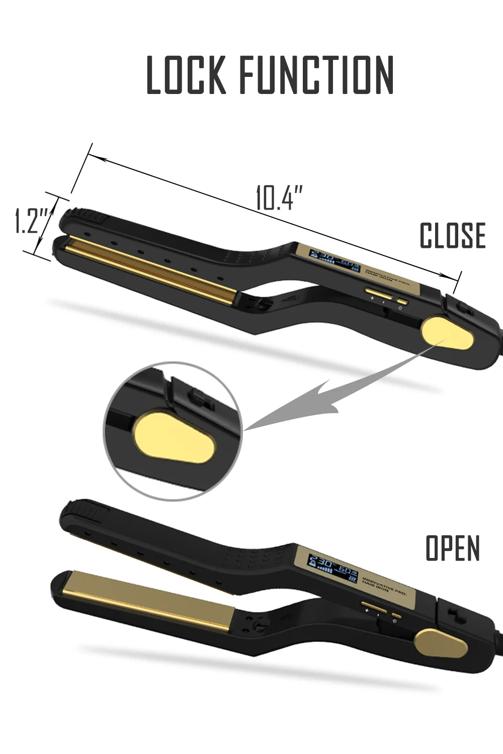 Hot Tools Flat Iron Straightener Negative Ions Z Shape Ergonomics - Image 5